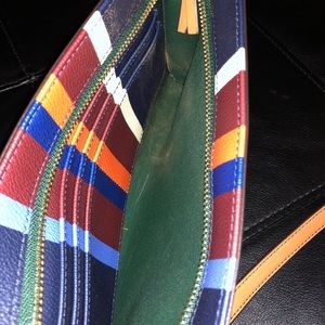 tory burch striped clutch